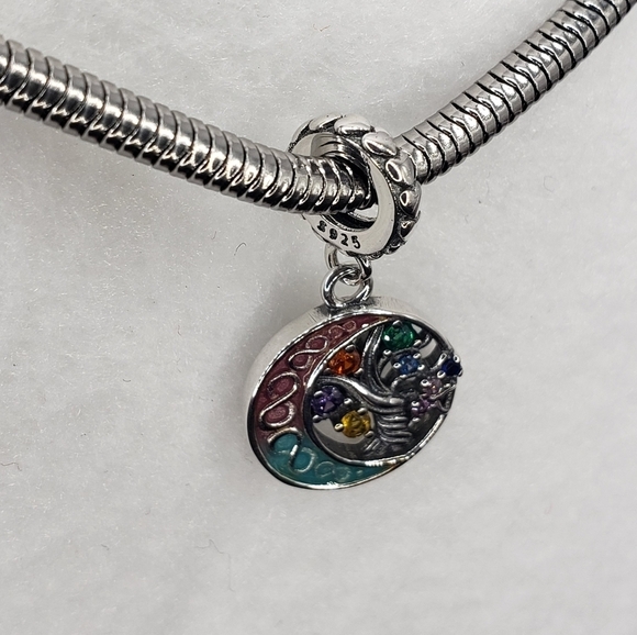 Family Tree Eternal Love Dangle Bracelet Charm 925 Sterling Silver Multicolor - Picture 7 of 8